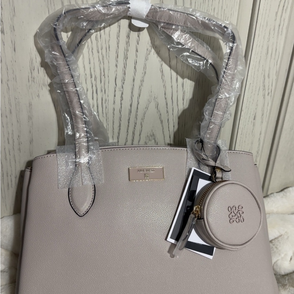Nine West Cement Color Tote Bag - Picture 3 of 13
